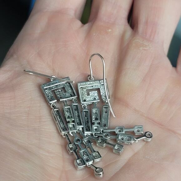 QVC Dimondique Sterling Silver 925 Silver Dangle Chandelier Earrings - Picture 6 of 6